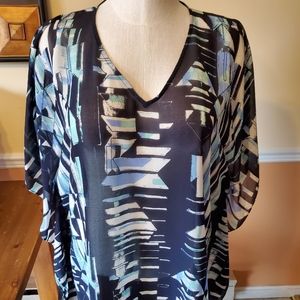 Chico's V-neck sheer poncho